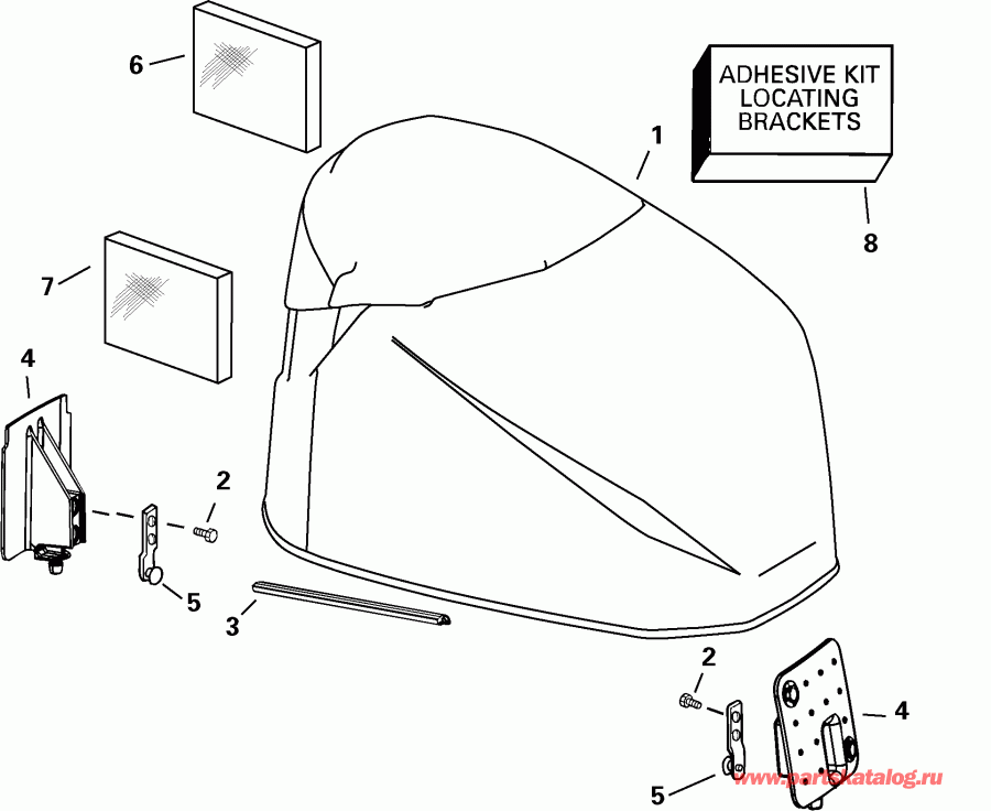 �������� ��������� ����� Evinrude E150FPXSRS  - gine Cover / gine ������
