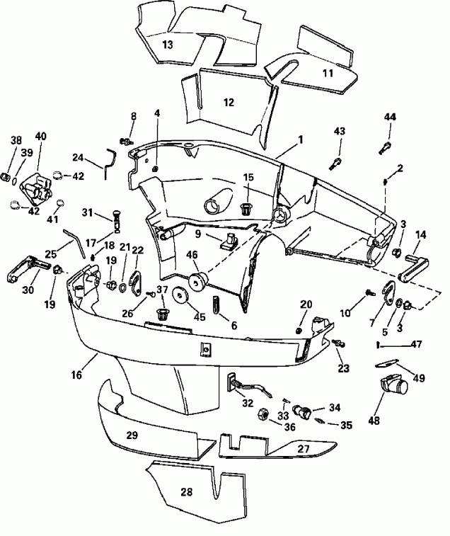 ��������� ����� Evinrude E200FHLSRC  - wer Engine Cover
