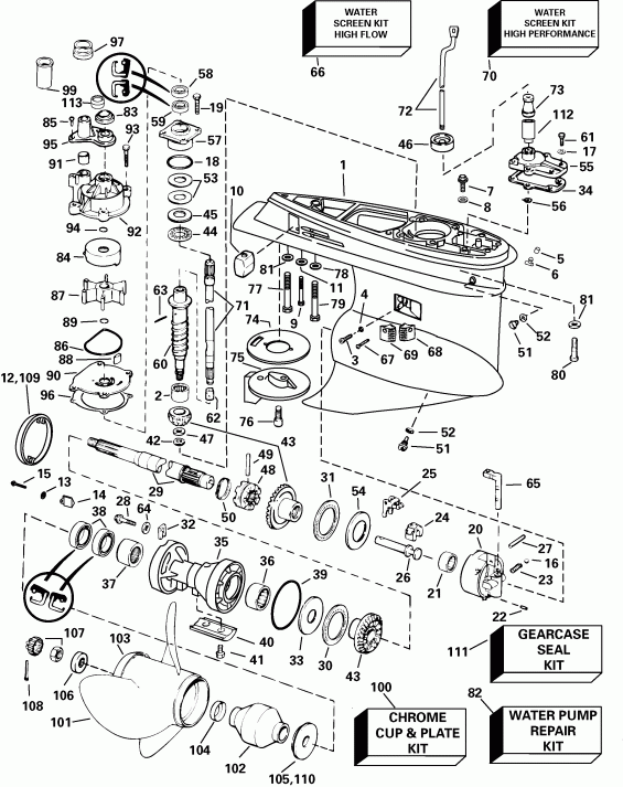 ��������� �������� ����� Evinrude E225FPXSRB  - Fpl - Fsl - Fpx - Fpz Models