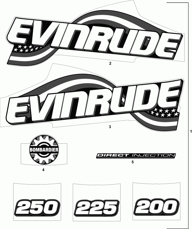  Evinrude E250FCZSRM  -  Models / Blue Models