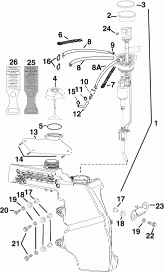 ��������� EVINRUDE E40DRLSRC  - l Tank & ����� / l Tank & Pump