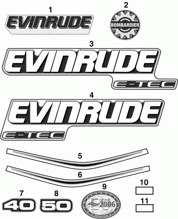 ��������� ����� EVINRUDE E50DPLSRC  - cals