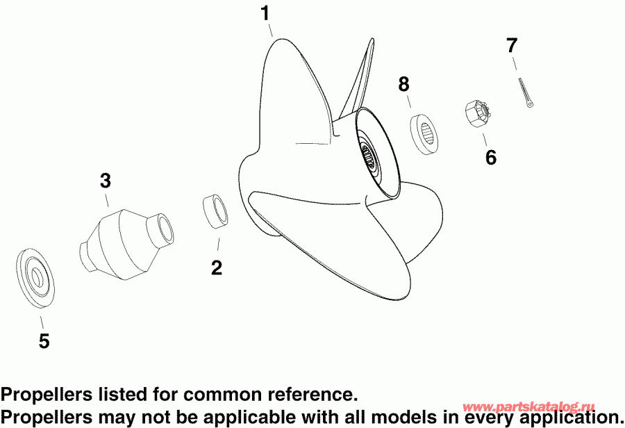 ��������� Evinrude E75DPLSRC  - negade 4 Blade Propeller V4 - negade 4 Blade ������� ���� V4