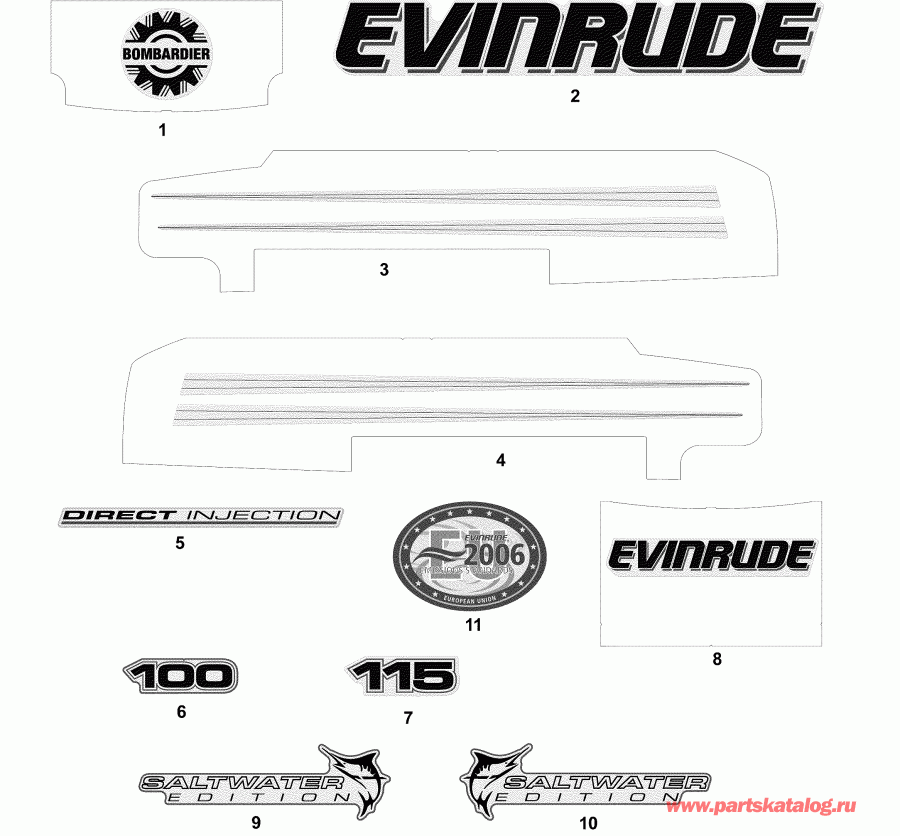   EVINRUDE E115FSLSOD  - cals  Models / cals White Models