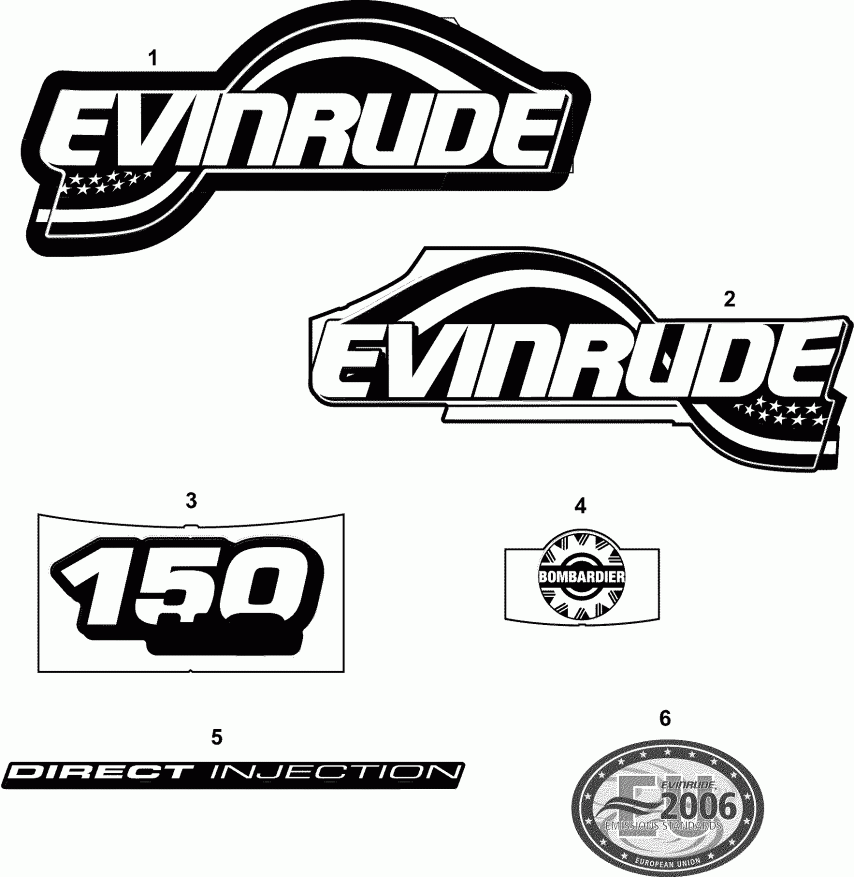 ��������� �������� ����� EVINRUDE E150FHLSOC  - cals Fhl Models / cals Fhl Models