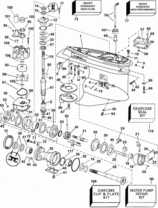 ��������� ����� EVINRUDE E175FCXSOD  - Cx Models