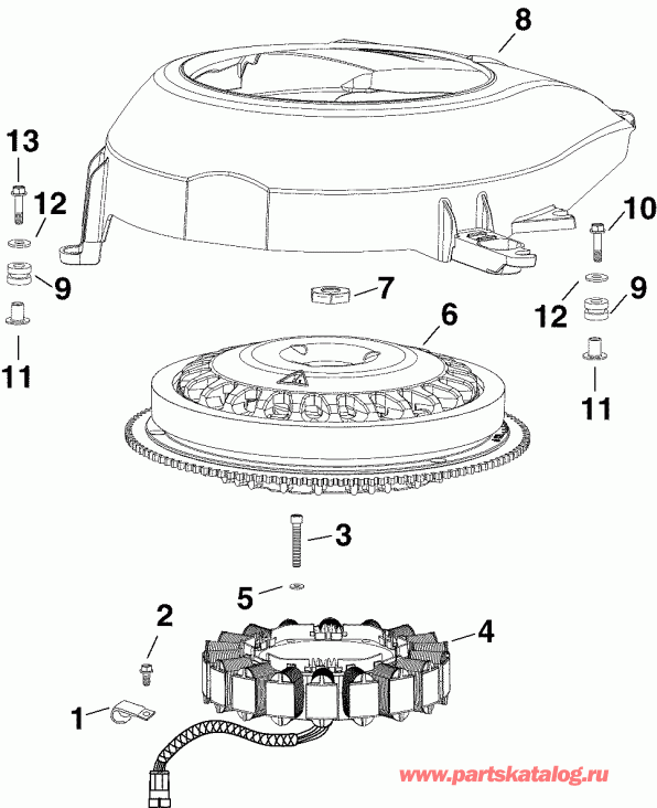 ����� Evinrude E225DCXSOC  - ywheel & ������ - ywheel & Stator