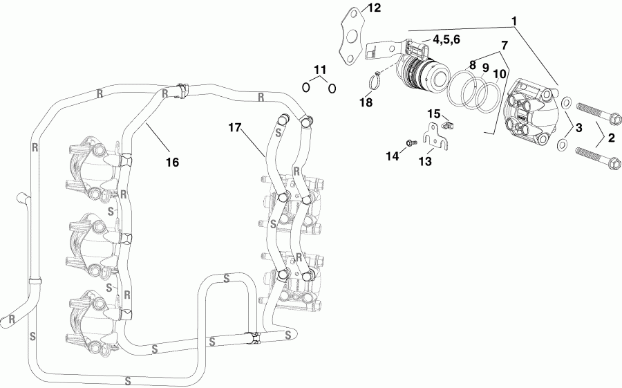 ��������� ��������� EVINRUDE E225DHLSOG  - el �������� & Rails / el Injector & Rails