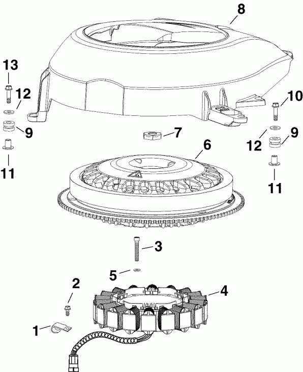 ��������� ��������� Evinrude E225DHXSOC  - ywheel & Stator