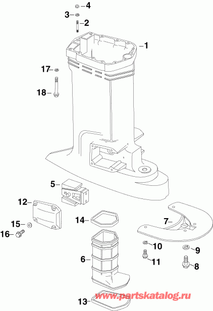 ����� EVINRUDE E225DPXSOC  - haust Housing Outer - haust ������ Outer