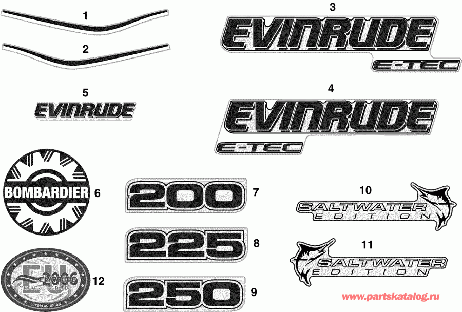  Evinrude E225DPZSOC  - cals  Models