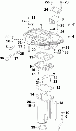�������� ����� EVINRUDE E250DPXSOC  - haust Housing Inner
