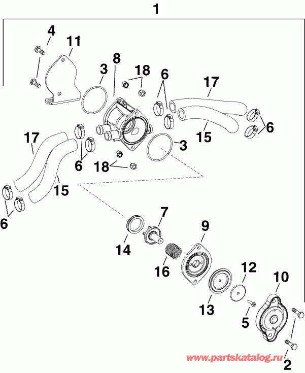 ����� Evinrude E250DPXSOC  - ter Pressure Relief Valve - ter Pressure Relief ������
