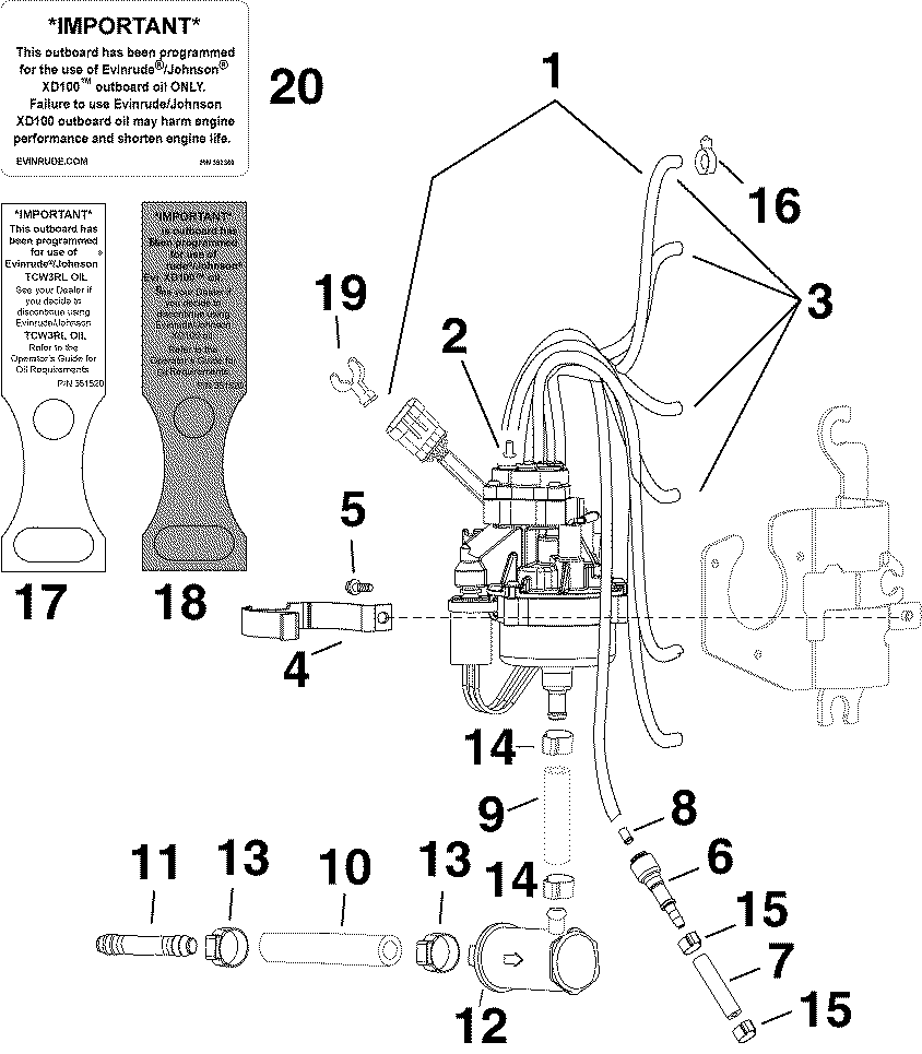 ��������� ����� EVINRUDE E250DPZSOC  - l ����� / l Pump
