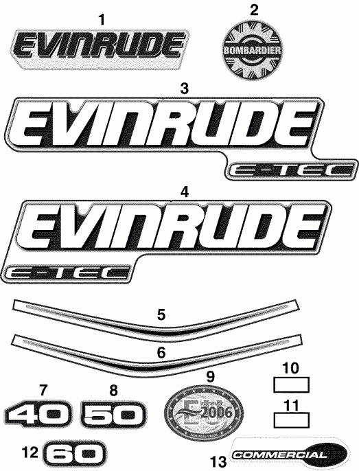 ����� Evinrude E40DELSOR  - cals
