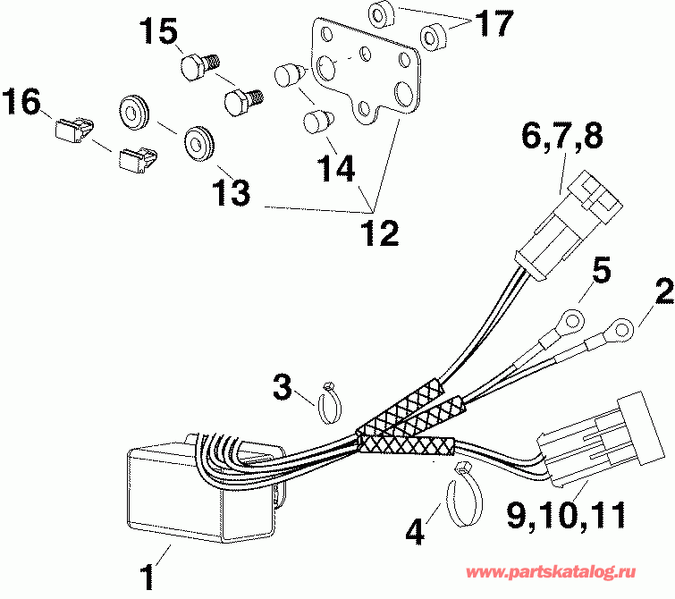��������� �������� ����� EVINRUDE E40DPLSOR  - im & Tilt ���� / im & Tilt Relay