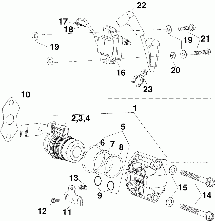 ��������� �������� ����� Evinrude E40DRLSOR  - el Injector & Ignition Coil / el �������� & ������� ���������