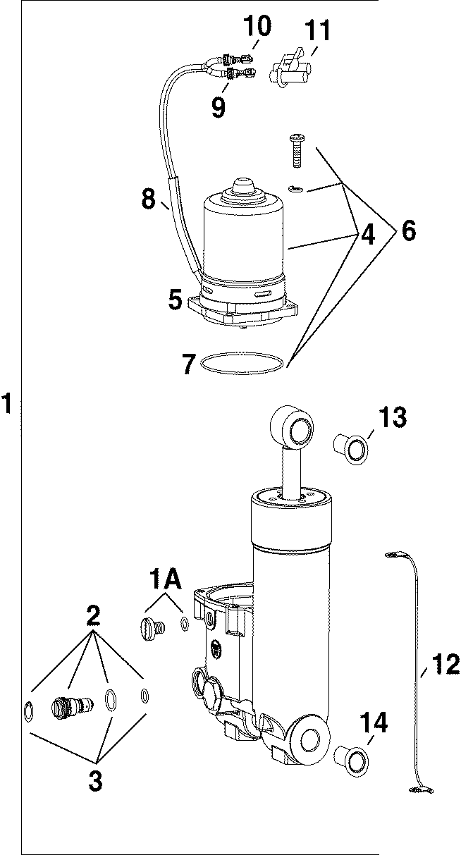 �������� ����� EVINRUDE E50DPLSOR  - im & Tilt Hydraulic Assembly - im & Tilt Hydraulic Assembly