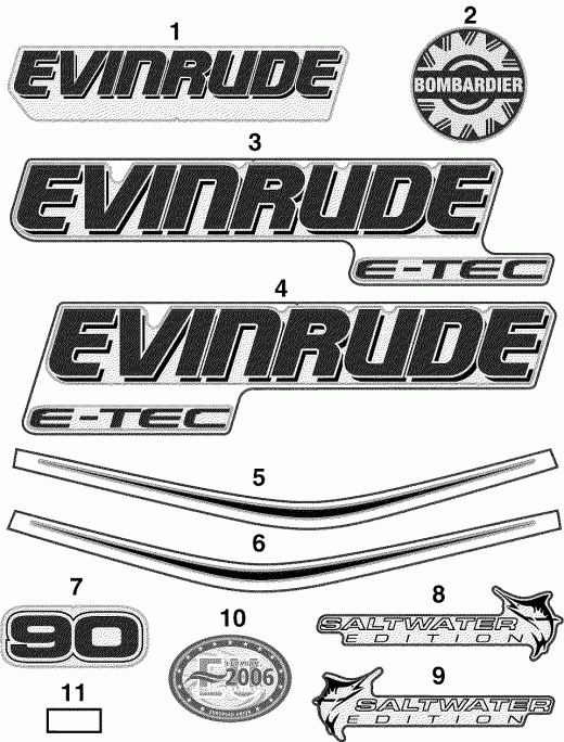  EVINRUDE E75DPLSOR  - cals  Models - cals White Models