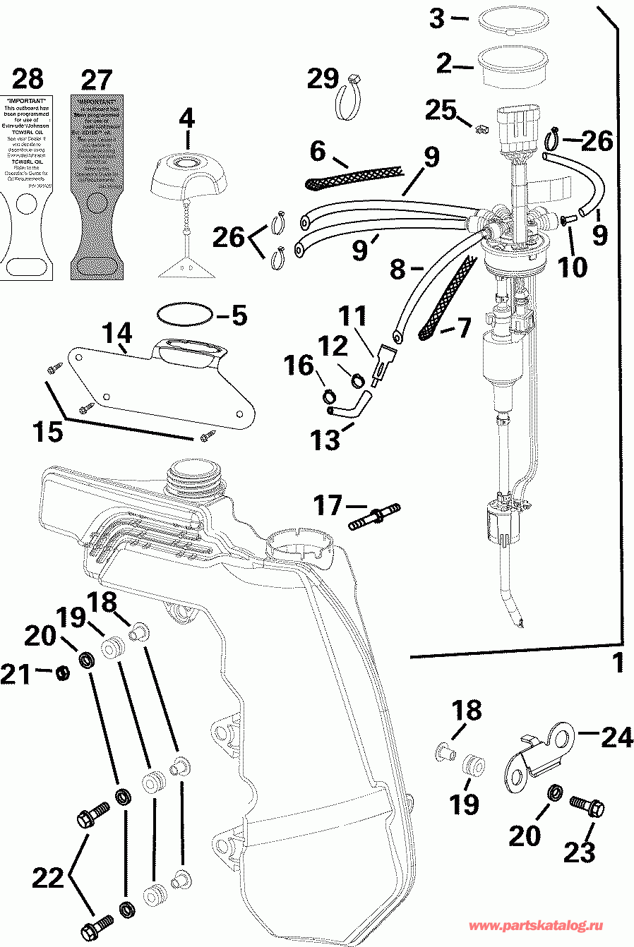  Evinrude E90WDPLSOS  - l Tank And Pump