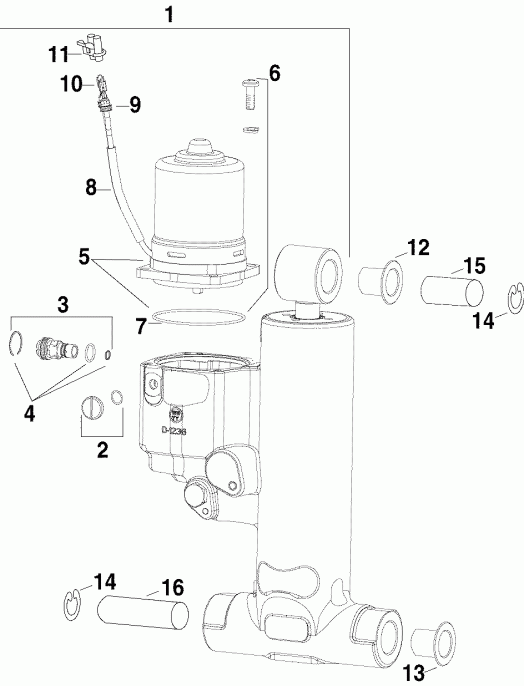 ��������� �������� ����� Evinrude E90WDPLSOS  - im & Tilt Hydraulic Assembly (late P����uction)