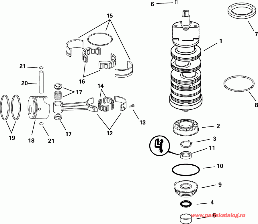 �������� ��������� ����� Evinrude E115FPLSDS  - ank��� & ������