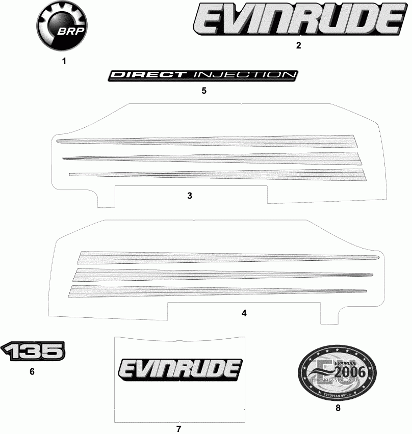��������� ����� Evinrude E135FPLSDE  - cals ������� Models