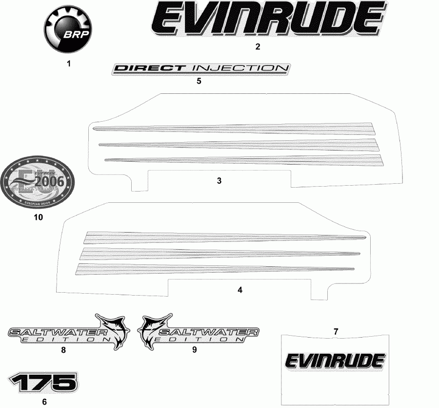    EVINRUDE E175FCXSDS  - cals  Models
