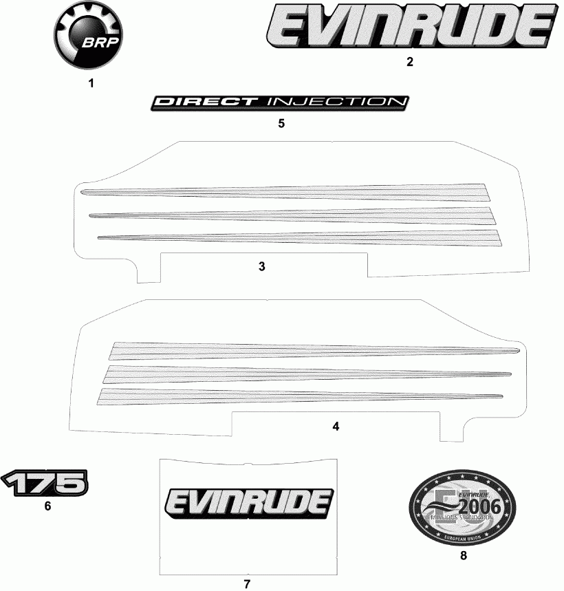 ��������� ����� EVINRUDE E175FPLSDS  - cals Blue Models - cals ������� Models