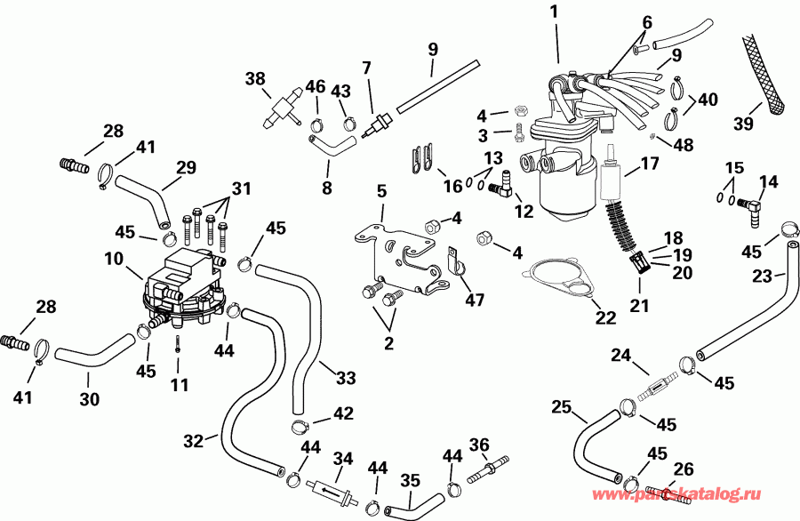 ��������� �������� ����� Evinrude E175FPLSDS  - ling System / ling System