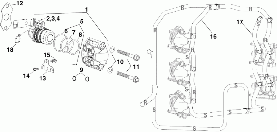  Evinrude E225DPXSDR  - el  & Rails - el Injector & Rails