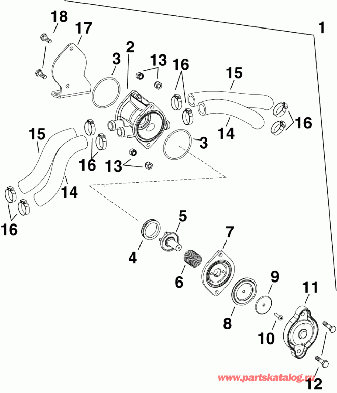 ��������� ��������� Evinrude E225DPXSDR  - ter Pressure Relief ������ / ter Pressure Relief Valve