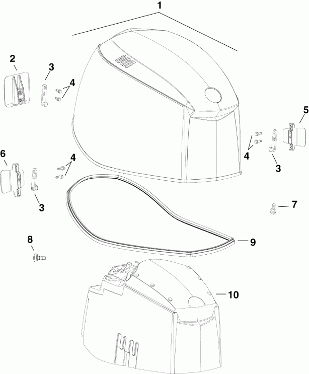  EVINRUDE E250DCZSDR  - gine ������ / gine Cover