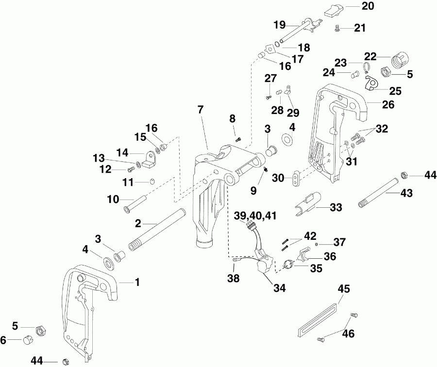 ��������� Evinrude E40DPLSDA  - ivel ��������� - ivel Bracket