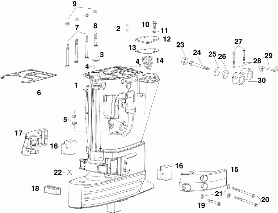 ��������� ����� Evinrude E40DRLSDA  - haust ������
