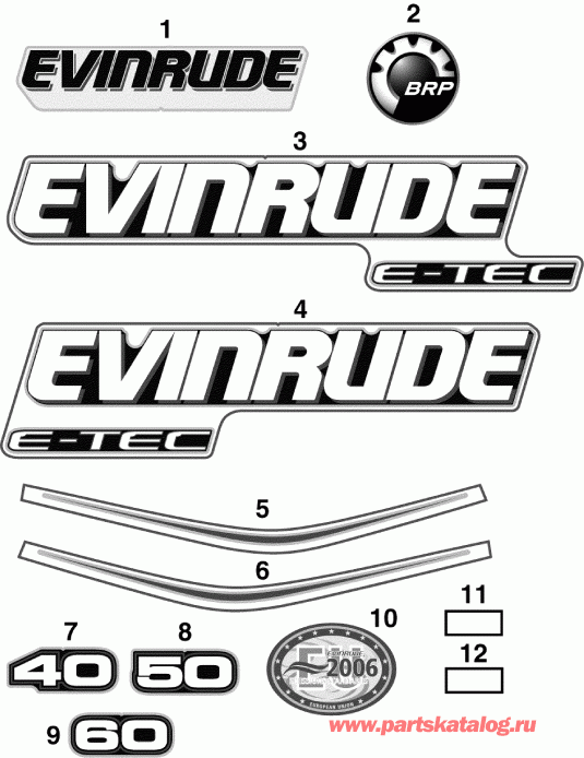 ��������� EVINRUDE E50DPLSDA  - cals / cals