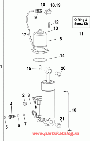 �������� ����� EVINRUDE E50DPLSDA  - im & Tilt Hydraulic Assembly - im & Tilt Hydraulic Assembly