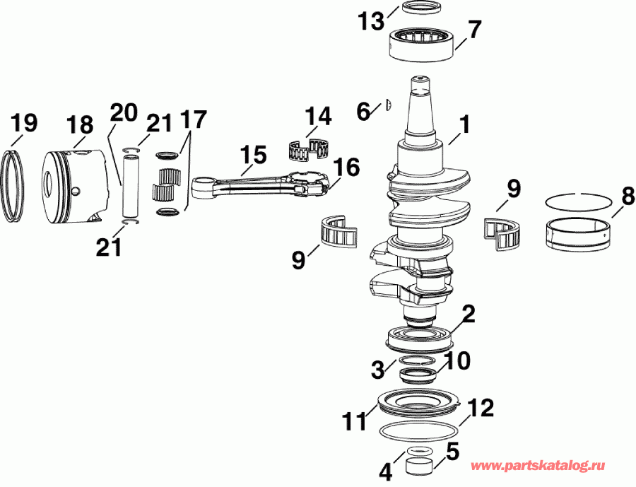 ��������� �������� ����� ������� E60DPLSDA  - ank��� & ������ - ankshaft & Pistons