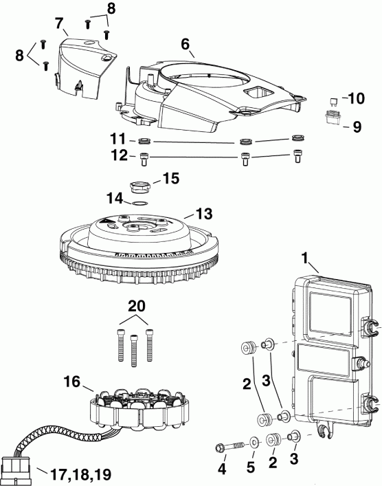 �������� ����� ������� E75DPLSDA  - m, Stator, Flywheel / m, ������, �������