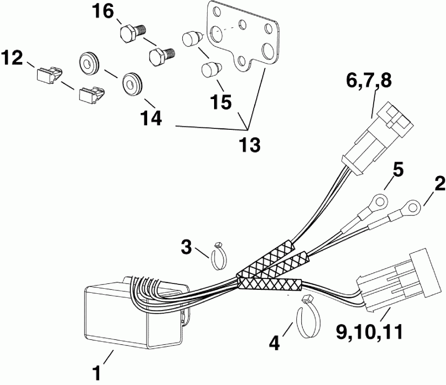 �������� ��������� ����� Evinrude E90DPLSDA  - im & Tilt ���� - im & Tilt Relay