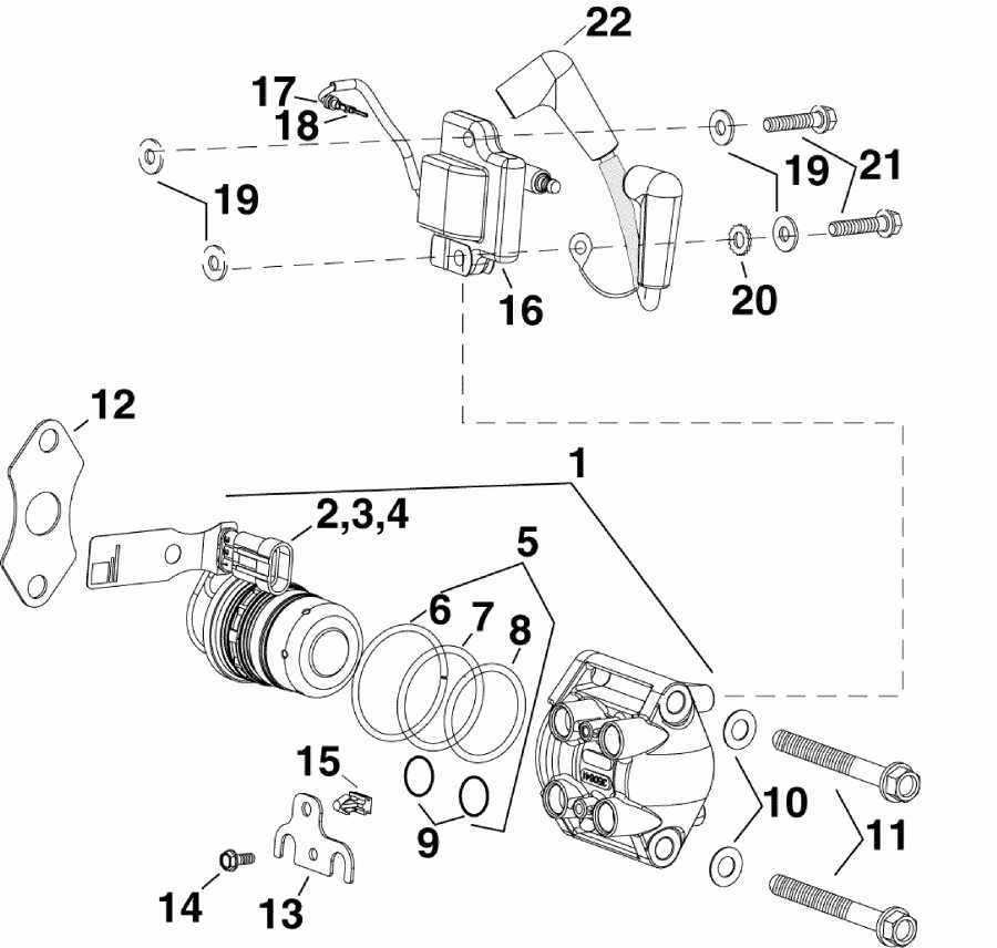 �������� ����� EVINRUDE E90DSLSDR  - el �������� & ������� ��������� - el Injector & Ignition Coil