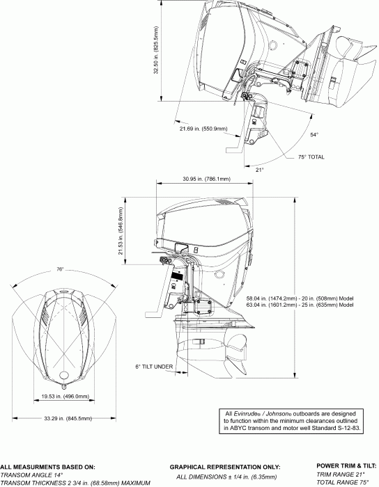  EVINRUDE E115DSLSUC  - ofile Drawing - ofile Drawing