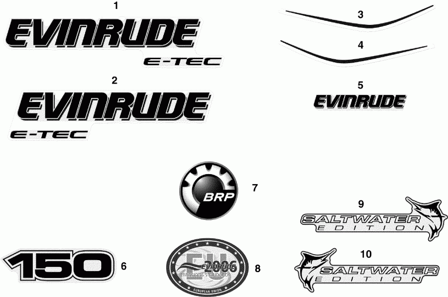 ��������� ��������� EVINRUDE E150DCXSUC  - cals - cals