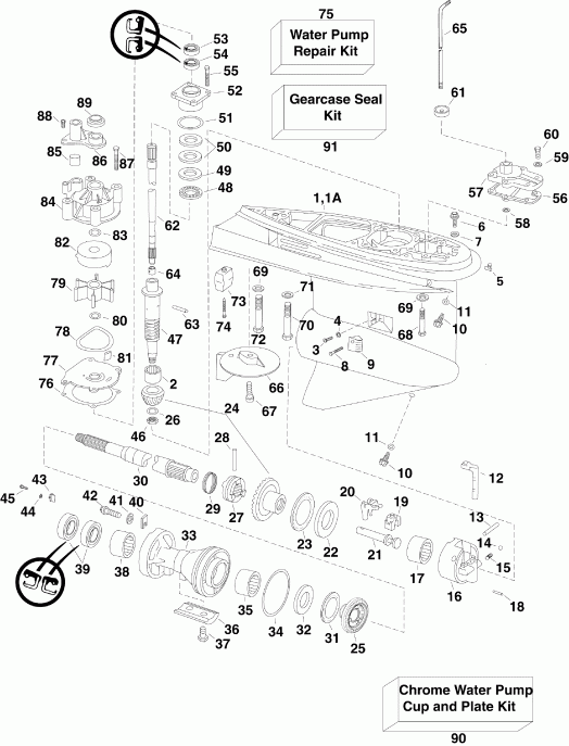 ��������� �������� ����� EVINRUDE E150DSLSUF  - Pl, Sl Models