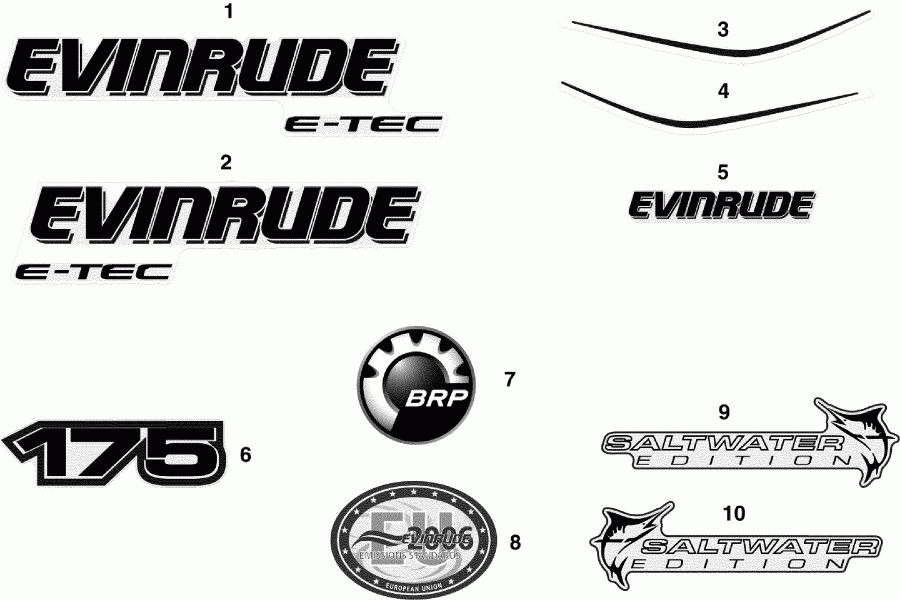 ��������� ��������� Evinrude E175DSLSUF  - cals - cals