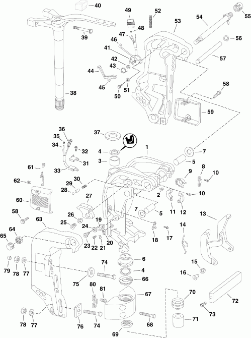  EVINRUDE E200DPLSUF  - ivel Bracket - ivel 