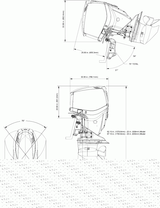  Evinrude E200DPXSUF  - ofile Drawing