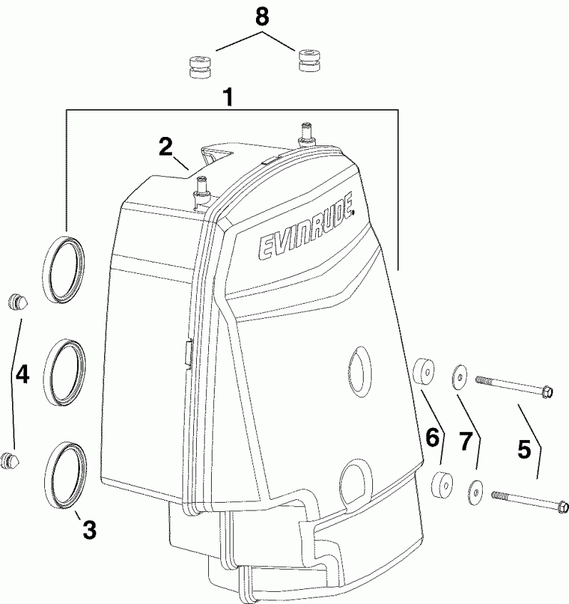 �������� ��������� ����� EVINRUDE E225DCZSUG  - r ��������� / r Silencer