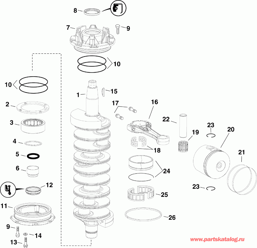 ��������� ��������� ������� E225DHLSUG  - ankshaft & Pistons - ank��� & ������
