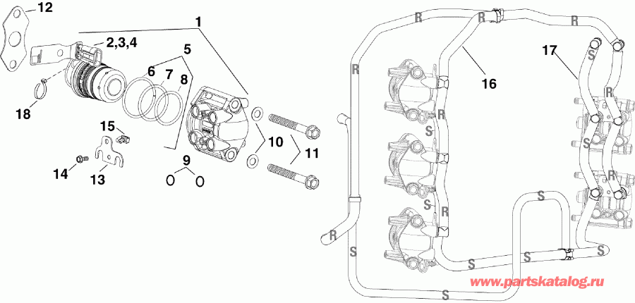 �������� ��������� ����� Evinrude E225DHXSUR  - el Injector & Rails